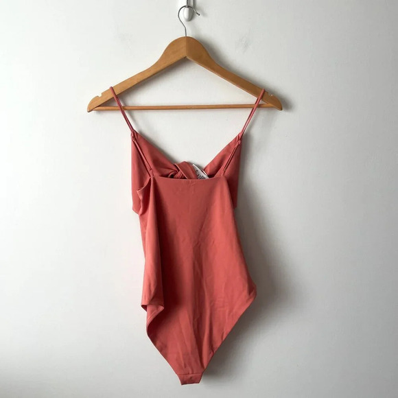 Aritzia Wilfred Noe Bodysuit Bathing Suit NWT Melon Blush Pink Size Medium - Picture 10 of 10